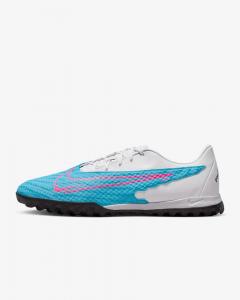 Футбольные кроссовки Nike Phantom GX Academy TF, белый/голубой