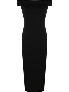 Трикотажное платье миди Jamen на одно плечо Reformation, черный