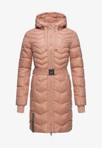 Пальто зимнее Navahoo с ремнем на талии, розовый