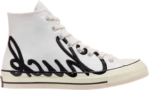 Кроссовки Converse Chuck 70 High Scripted Signature Print - White Egret, белый
