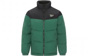 Пуховик унисекс темно-зеленый Reebok, темно-зеленый
