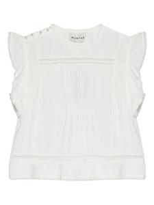 Блузка с короткими рукавами и оборками MUNTHE, белый
