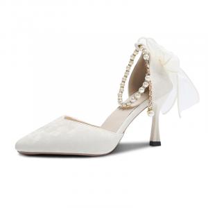 Женские туфли на тонком каблуке и высоком каблуке 7 SEVFUN, Ecru