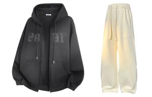 Коллекция Huichao Riding The Wind, повседневная спортивная одежда Unisex WARRIOR, темно-серый+оранжевый (clothing sets)