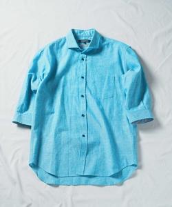 Рубашка COOL MAX из французского льна с рукавом 3/4 Union Station, цвет Saxe Blue