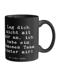 Кружка для командной работы с надписью черного цвета Mr. & Mrs. Panda