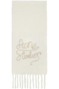 Шарф с логотипом из шерсти Acne Studios, белый