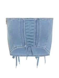 Топ на шнуровке Elisabetta Franchi, синий