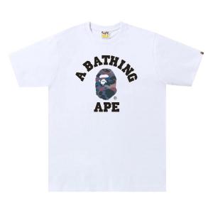 Футболка BAPE Grid Camo College Tee 'White/Purple', белый