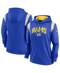 Женский пуловер с капюшоном royal los angeles rams sideline stack performance Nike