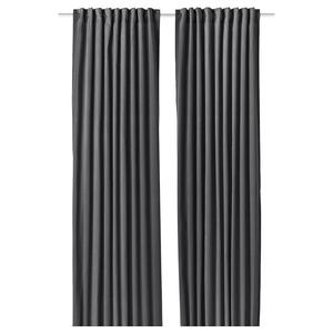 Затемняющие гардины Ikea Sanela, 2 шт, 140x300, темно-серый