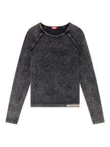 Выцветший топ с длинными рукавами Diesel, черный