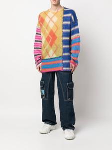 Джемпер оверсайз в технике пэчворк Marni, синий