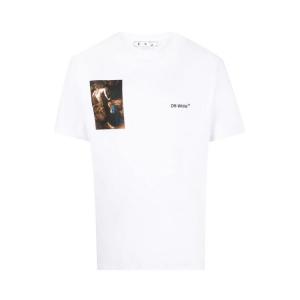 Футболка Off-White Caravaggio Lute Slim Short-Sleeve Tee 'Black/White', белый