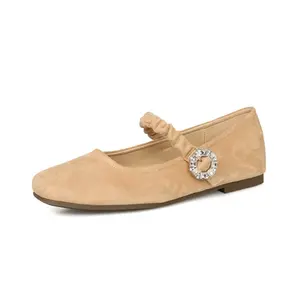 Туфли Мэри Джейн на массивном каблуке для женщин QITUMAUL, Apricot[Heel Height 2Cm]