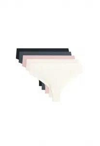 5 лазерных вырезок, бразильские стринги из полиамидной смеси Oysho, Brown