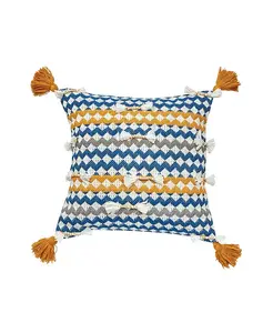Декоративная подушка Jensen цвета охры с кисточками, 22 x 22 дюйма Carol & Frank, blue