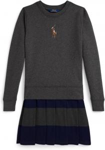 Платье Polo Ralph Lauren Kids Big Pony Fleece Sweatshirt Dress, цвет Windsor Heather