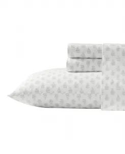 Комплект постельного белья Loveston из 4 предметов, изготовленный из хлопкового перкаля с плотностью 200 нитей, размер Full Laura Ashley, Francesca Gray