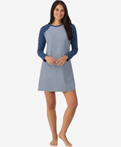 Женская ночная рубашка с длинными рукавами Cuddl Duds, Navy Print