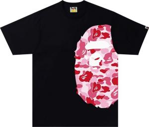 Футболка BAPE ABC Camo Side Big Ape Head Tee 'Black/Pink', черный