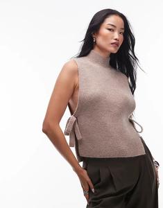 & Other Stories Жилет из смеси шерсти и мохера с воротником-стойкой и завязками по бокам, бежевый