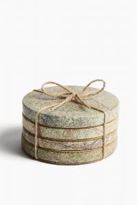 Подставка под стаканы H&M Glass Washer, 4 штуки, бежевый/зеленый