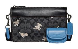 COACH Наследие Искусственная Кожа Комбинированная Сумка Плечевая Сумка Черезплечная Сумка Средняя Мужская Угольный и Черный