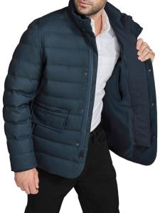 Стеганая куртка Channel со съемным нагрудником Cole Haan, темно-синий