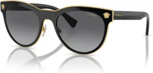Солнцезащитные очки Versace VE2198 MEDUSA CHARM круглой формы для женщин + комплект с аксессуарами, Black/Light Grey Gradient Grey Polarized