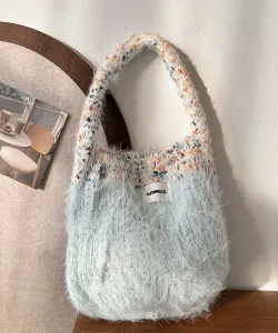 Aimoha -select-/Красочная вязаная сумка с мехом Aimoha - Select -, цвет Blue