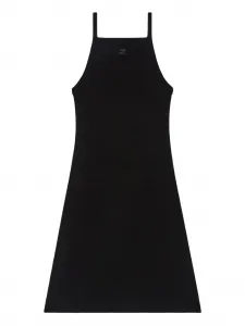 Платье мини с логотипом Courreges, черный