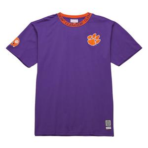 Mitchell Ness Футболка Mitchell & Ness x NCAA Clemson Tigers Jacquard Ringer мужская purple