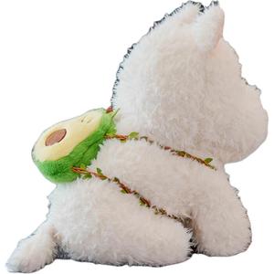 Плюшевая кукла щенка вест хайленд уайт терьера с милым фруктовым рюкзаком, высота 25см/35см ZITONG, Avocado Backpack