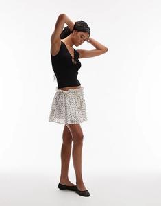 Юбка-мини Topshop с принтом в горошек