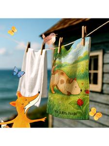 Mr. & Mrs. Panda Полотенце с изображением собаки и божьей коровки, без надписи, белого цвета