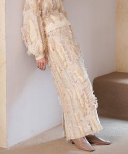 Юбка из вязаного трикотажа с бахромой