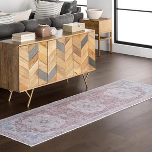 Ковер nuLOOM, 77 x 244 см, машинной стирки, устойчивый к пятнам, низкопрофильный для гостиной, спальни и столовой, Madilyn Rust