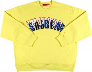 Толстовка Supreme Stacked Crewneck 'Light Lemon', желтый