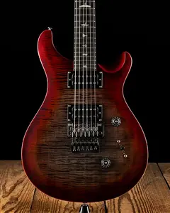PRS SE Custom 24 Floyd - Цвет древесного угля с вишневым градиентом