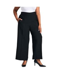 Женские брюки Anna с широкими штанинами и складками спереди AVENUE, Black