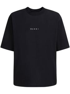 Marni футболка из хлопка с логотипом, черный