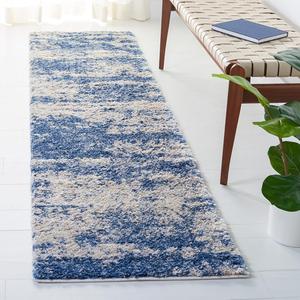 Ковер-ковер-дорожка SAFAVIEH, 61 x 244 см, Berber Shag Collection, Beige & Blue, современный абстрактный дизайн, не линяет и прост в уходе, идеально для помещений с высокой проходимостью в гостиной, спальне (BER219B)