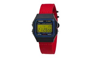 CASIO Мужские часы Retrofit Series с кварцевым механизмом и нейлоновым ремешком, черный циферблат