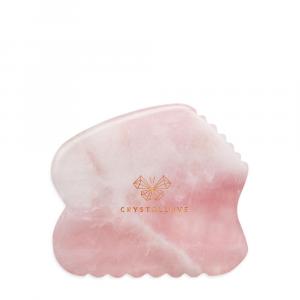 Crystallove Contour Gua Sha Массажная пластина для лица гуаша из розового кварца, 1 шт.