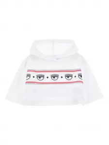 Декорированное худи Eyelike Chiara Ferragni Kids, белый
