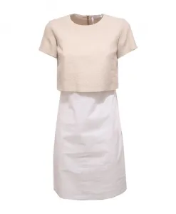 Бело-Бежевое платье, изготовленное в Италии. Fabiana Filippi, белый