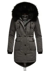 Зимнее пальто Navahoo "Luluna Prc", элегантная парка с большим капюшоном из искусственного меха, серый