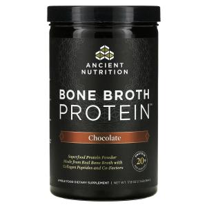 Dr. Axe / Ancient Nutrition "Белок костного бульона" белковый порошок с шоколадным вкусом 17,8 унции (504 г)