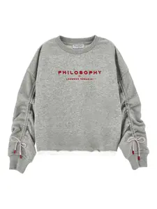 Толстовка с завязками на рукавах Philosophy Di Lorenzo Serafini Kids, серый